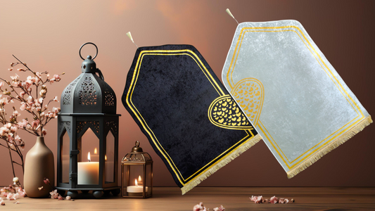 Luxurious shiny washable Ice Velvet printed Muslim couple prayer mats Australia