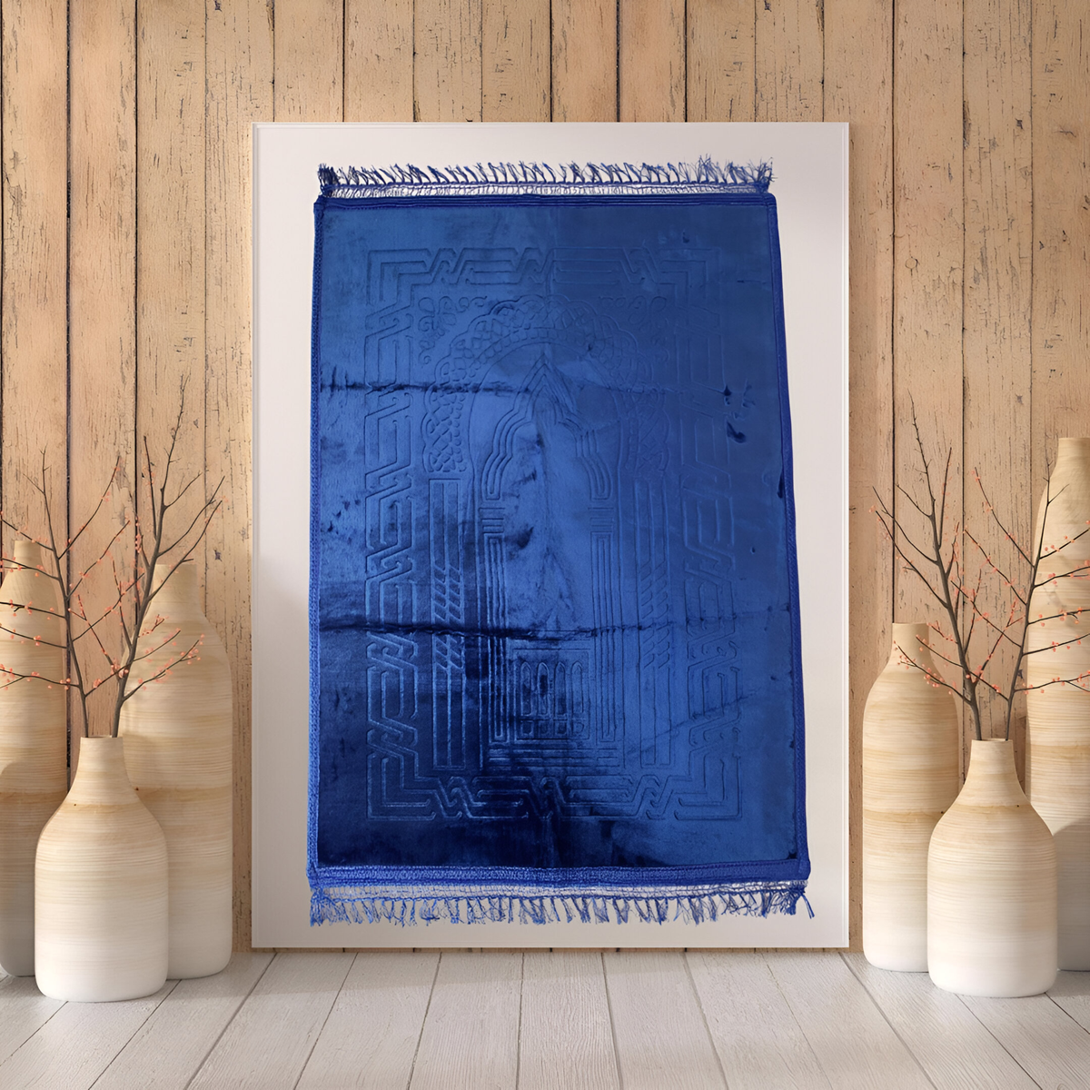 Blue Eco-friendly Muslim prayer rug – lightweight and foldable