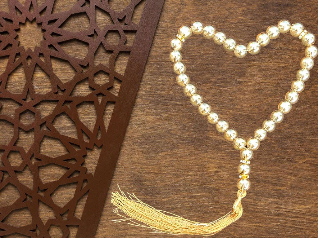 33-bead tasbih golden pearl tasbih shiny and elegant