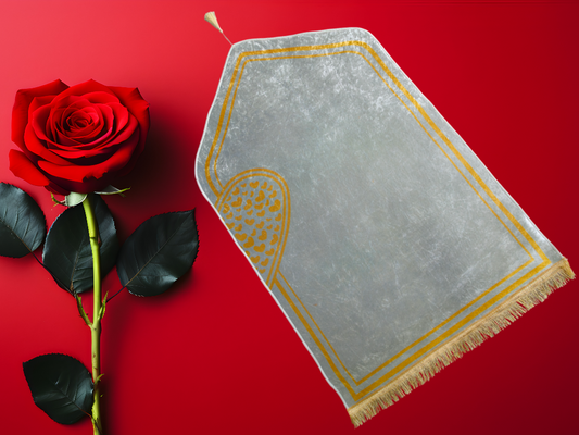 Elegant Ice Velvet printed Muslim couple prayer mats, washable and shiny, Australia