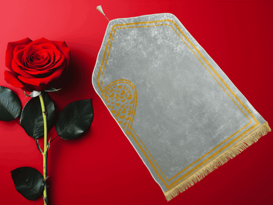 Elegant Ice Velvet printed Muslim couple prayer mats, washable and shiny, Australia