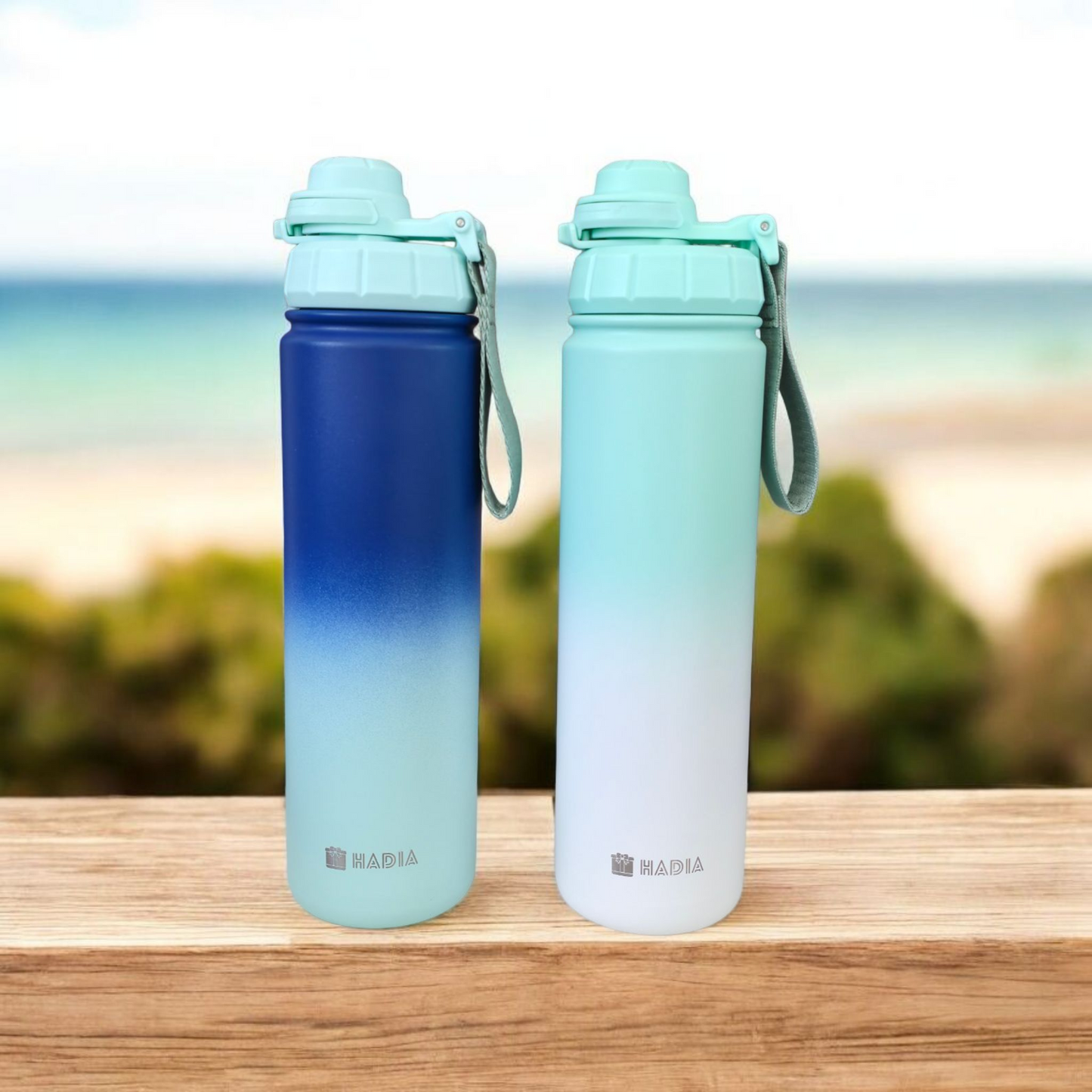 Wave Crest and Sea & Sky – 22 oz/650 ml Double Wall Vacuum Insulated Stainless Steel Water Bottle Hadia Online Shopping