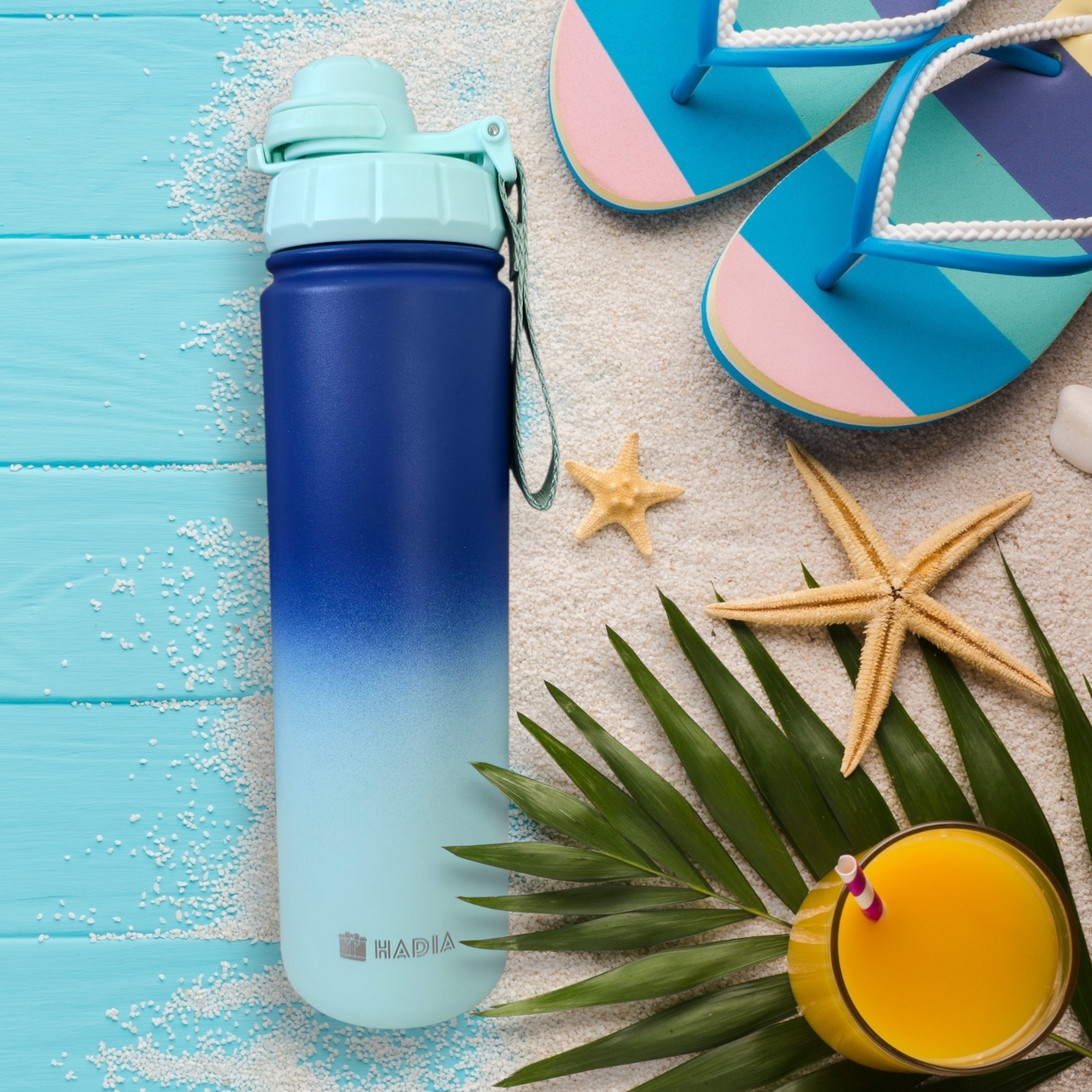 Wave Crest and Sea & Sky – 22 oz/650 ml Double Wall Vacuum Insulated Stainless Steel Water Bottle Hadia Online Shopping
