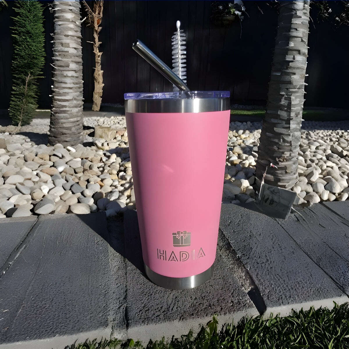 Blushed/light pink sustainable insulated tumbler 20oz – Hadia


